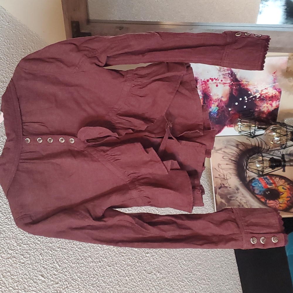 Vintage early 2000's FP Croped ruffle jacket xs - Picture 4 of 12